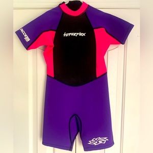 Hyperflex Access Unisex Child's 2mm Back Zip Shorty Wetsuit Size 8 Pink Purple